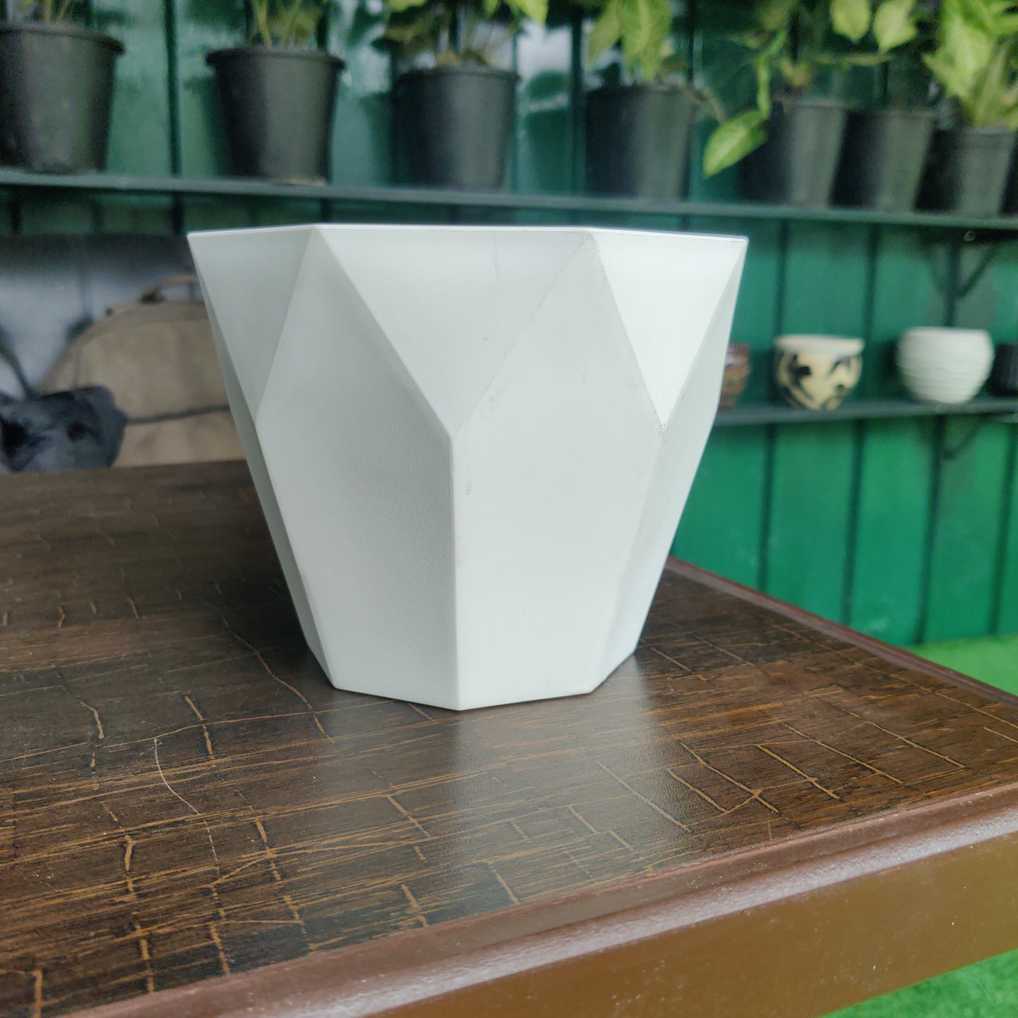 Plastic pot for plants square