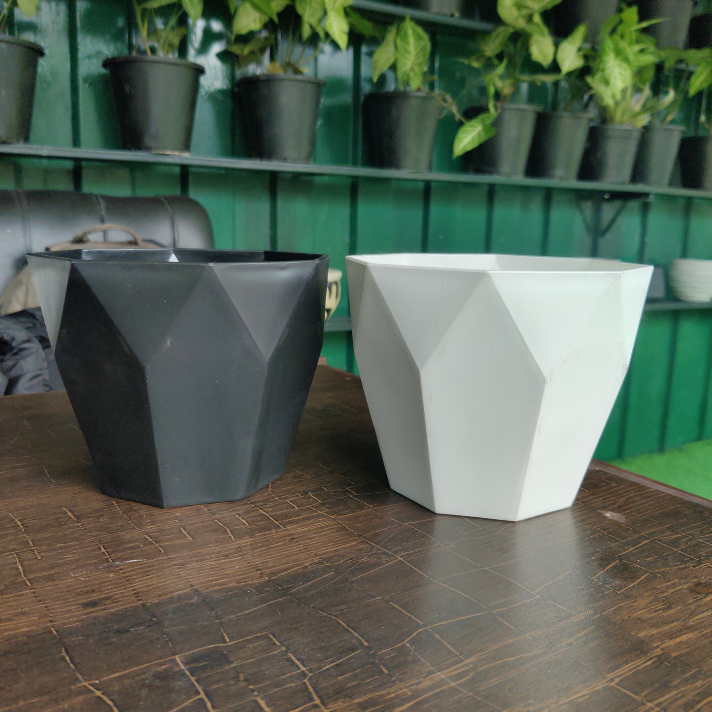 Plastic pot for plants square