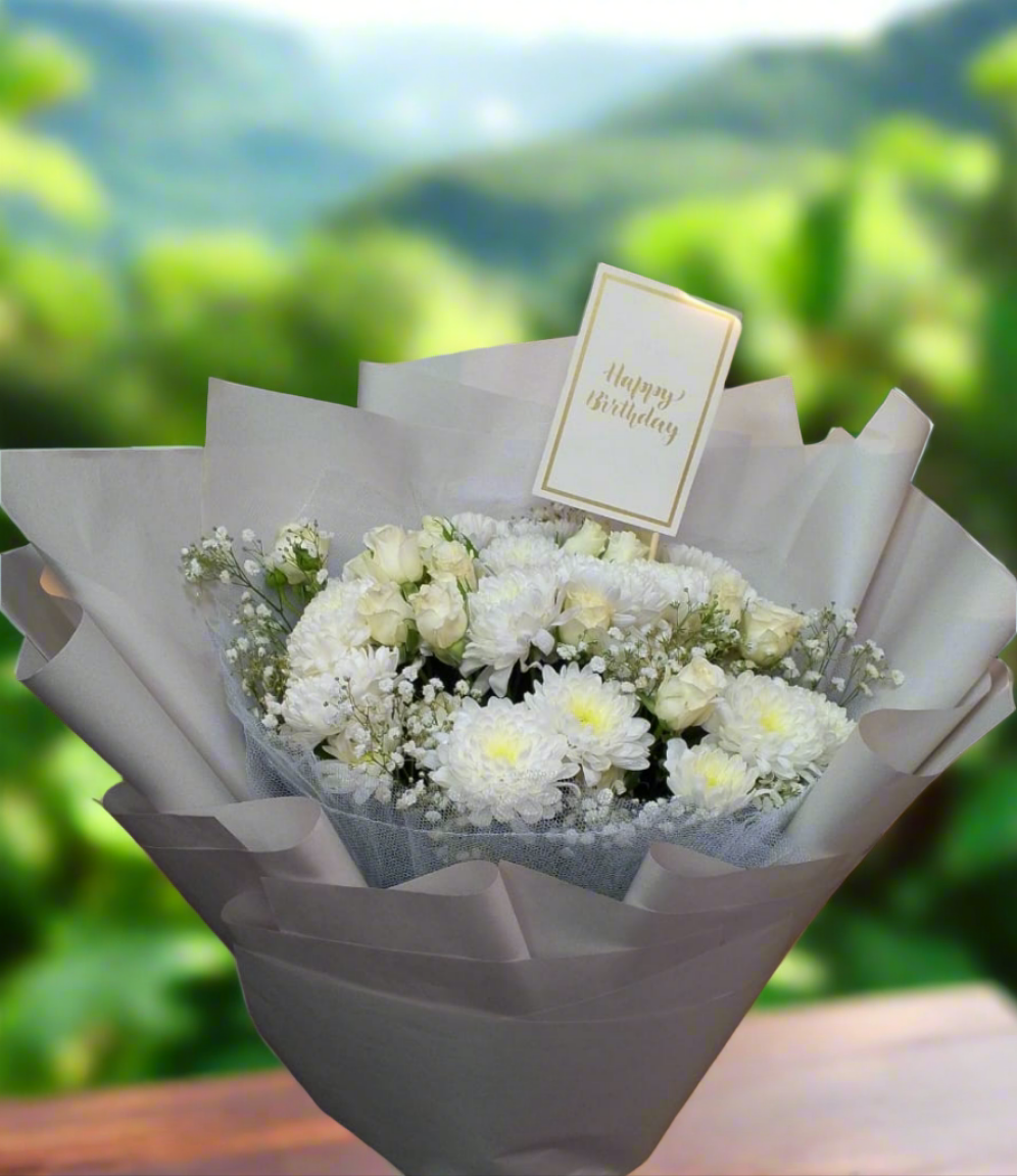 Chrysanthemum luxury Happy Birthday Bouquet