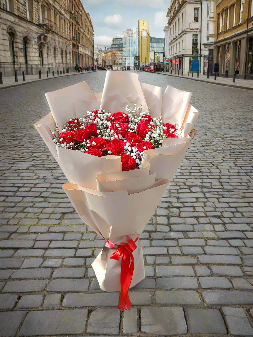 Roses with Baby's Breath