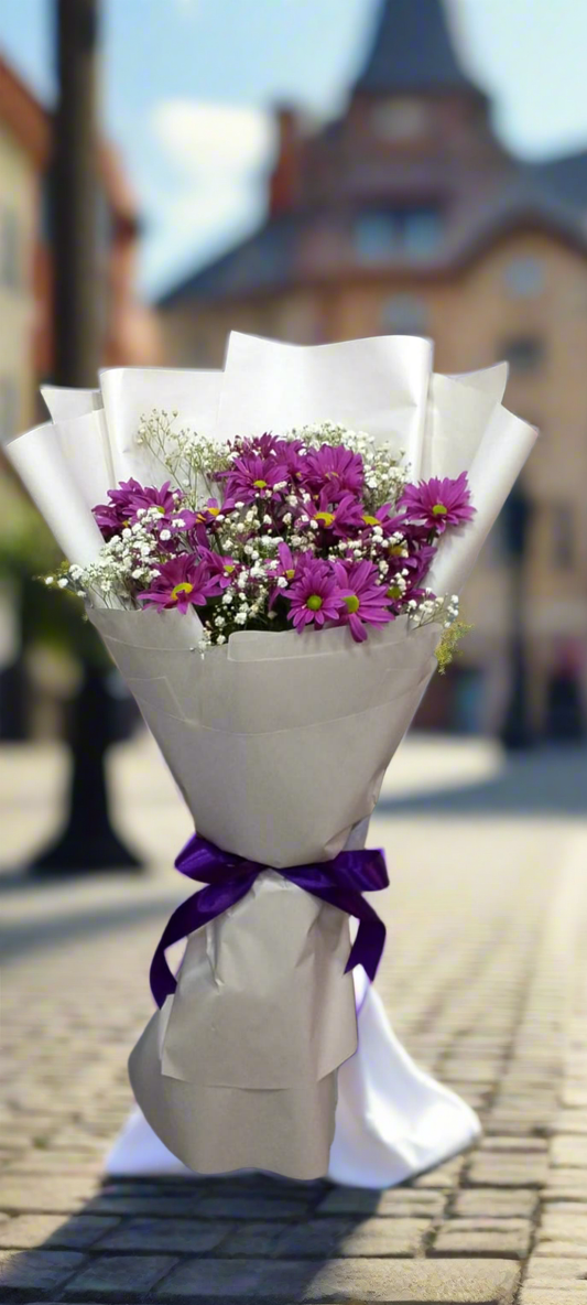 Aster and Baby's breath bouquet