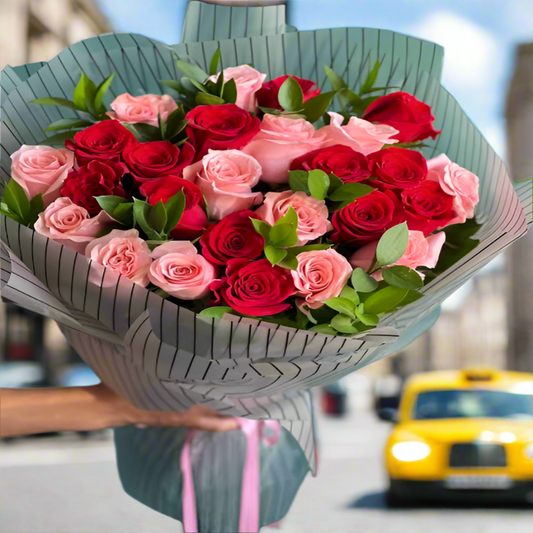 Pink and Red Rose Bouquet