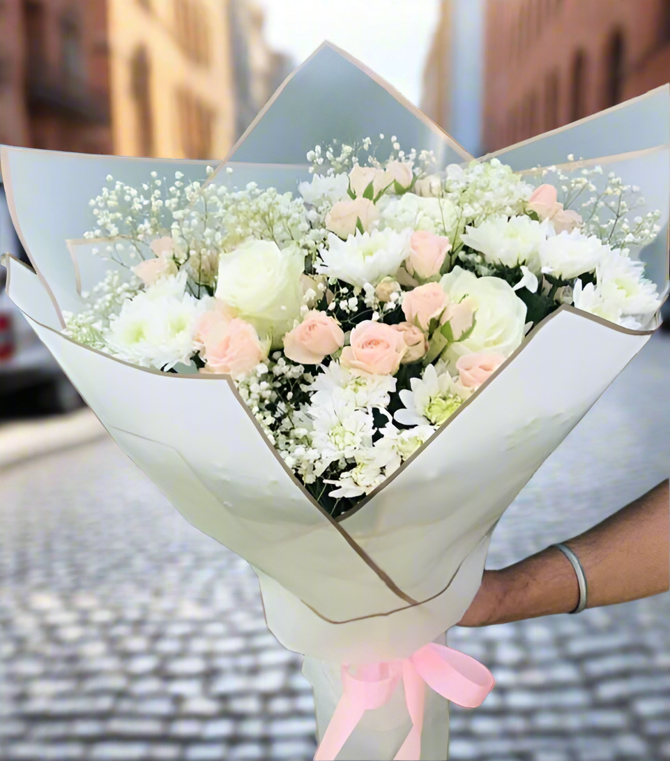 White flower bouquet imported