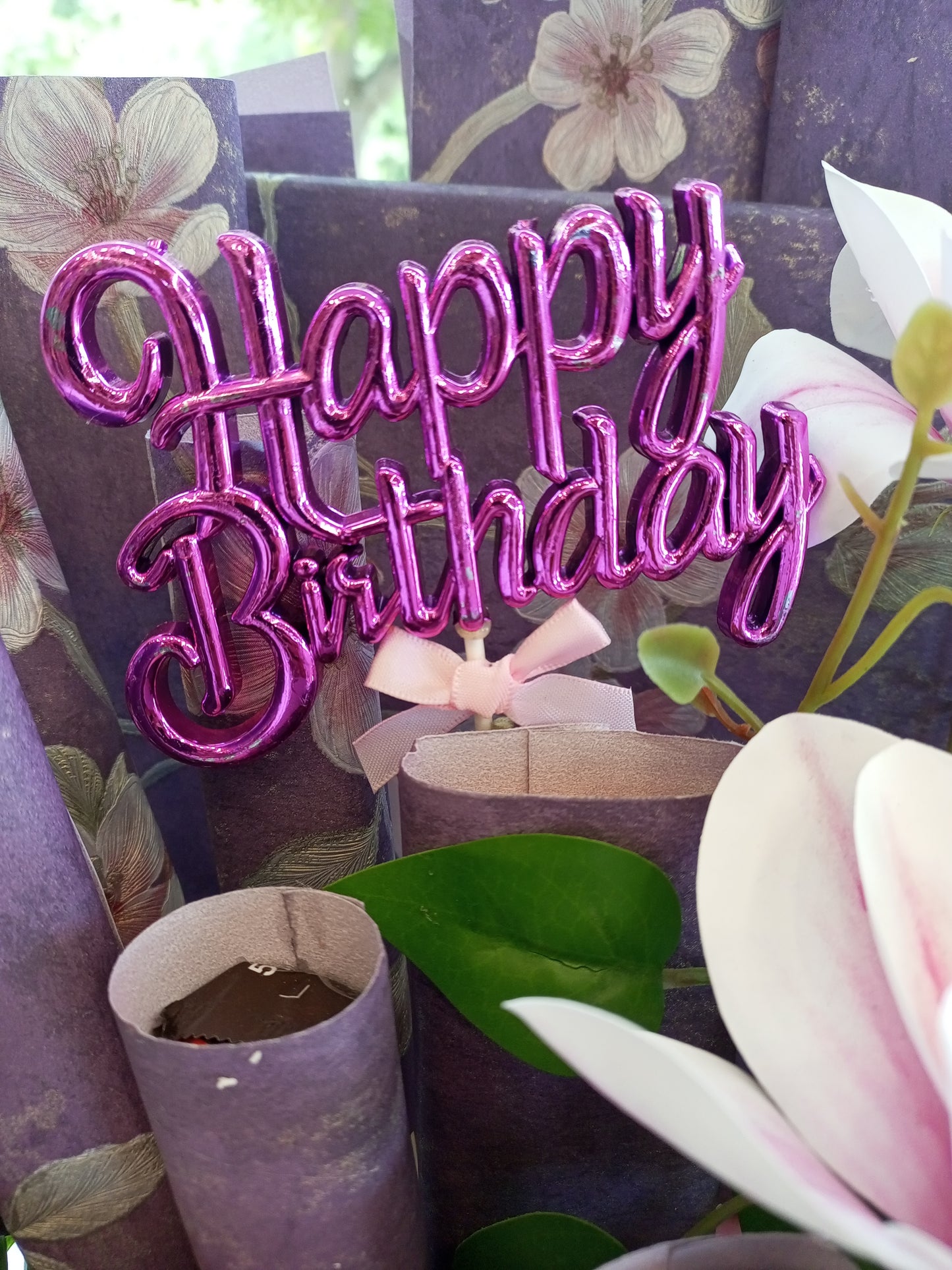 Happy Birthday Basket with chocolates and Baloon