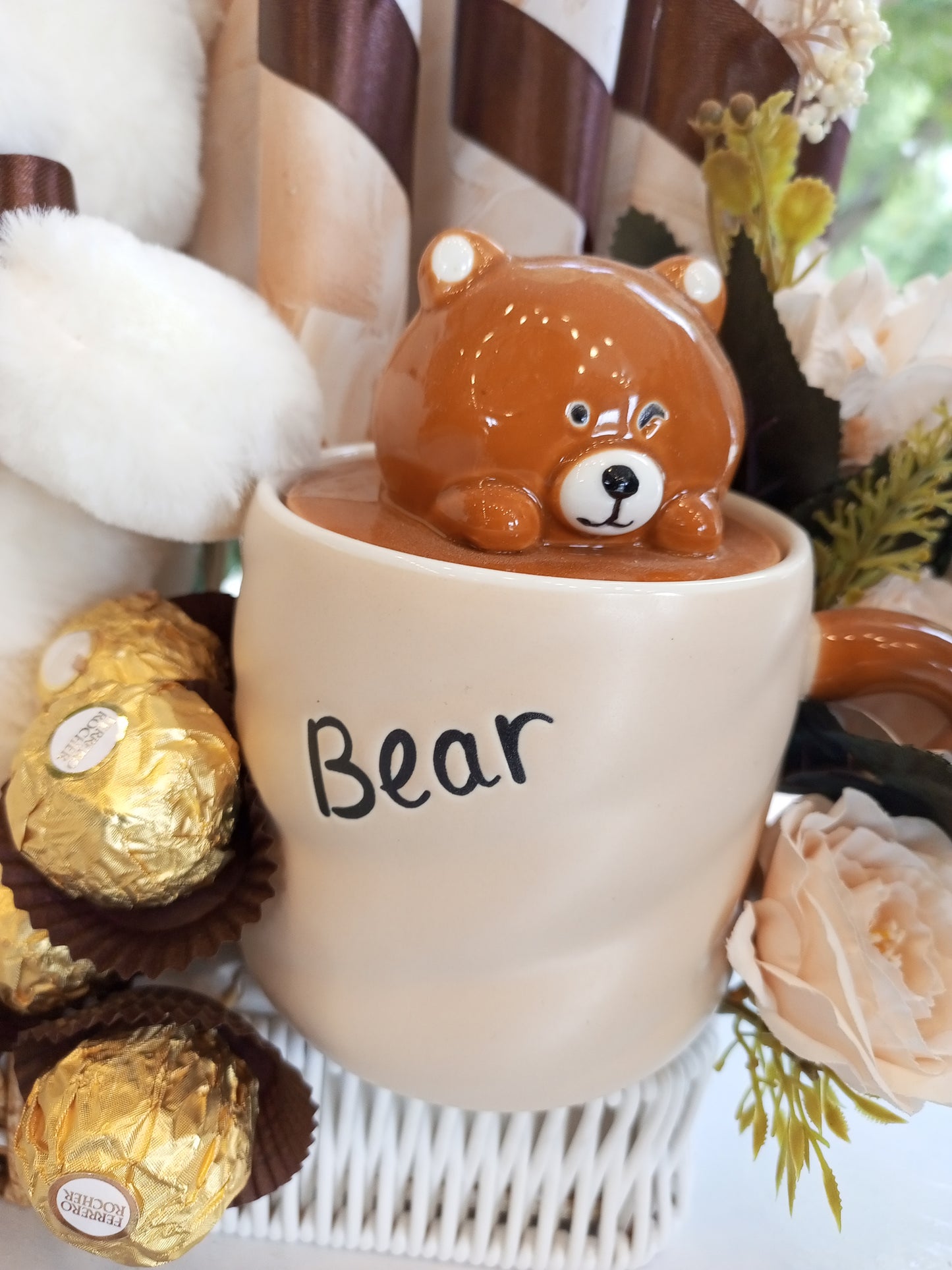 Teddy Bear Basket with chocolates